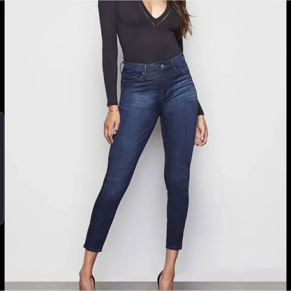Good  American good waist crop high waisted blue 0